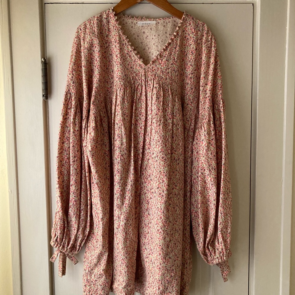 Doen Marguerite Mini Dress in Pink Floral